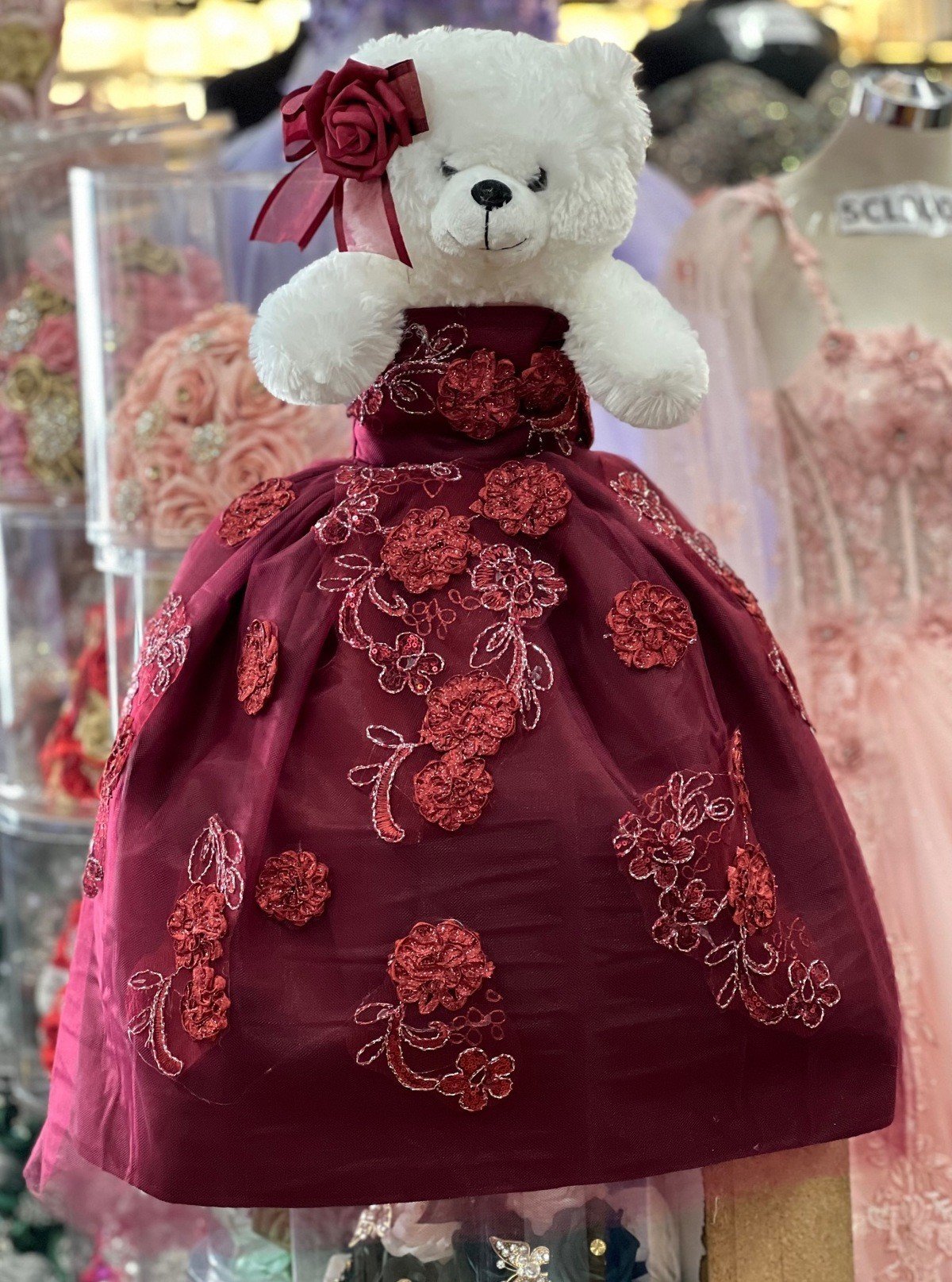 Calla Collection Quinceañera Bear Adorable Gown Commemorative Bear Gift