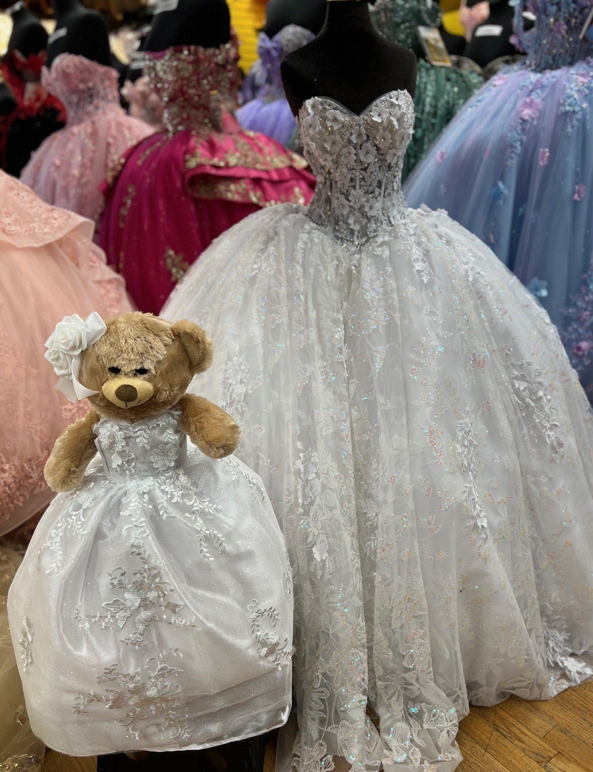 Calla Collection Quinceañera Bear Adorable Gown Commemorative Bear Gift