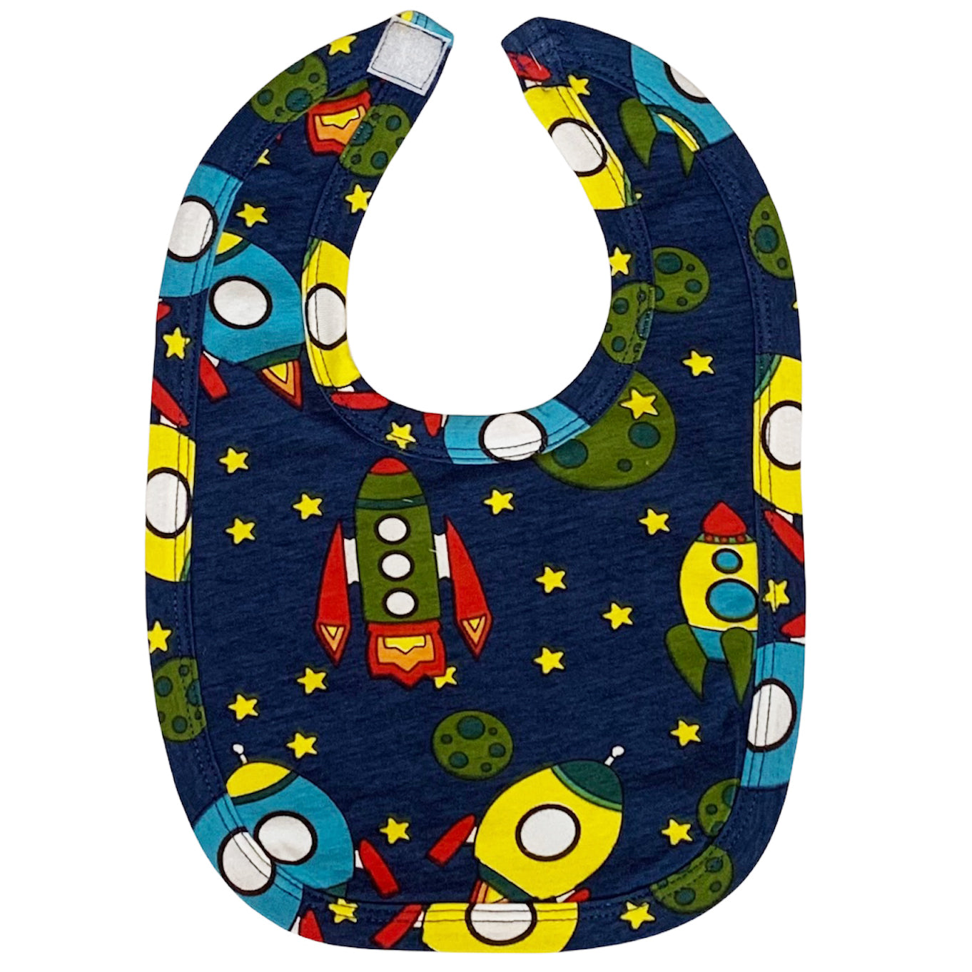 AnnLoren Baby Toddler Boy Space Ship Blanket & Bib Gift Set 2 pc Knit Cotton