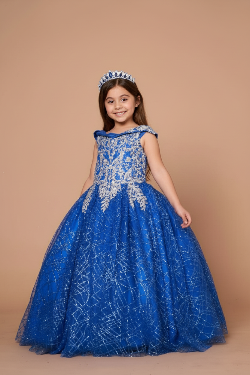 Breathtaking floor-length ball gown skirt crafted from premium high-density light-reflecting shiny tulle on WB-104.