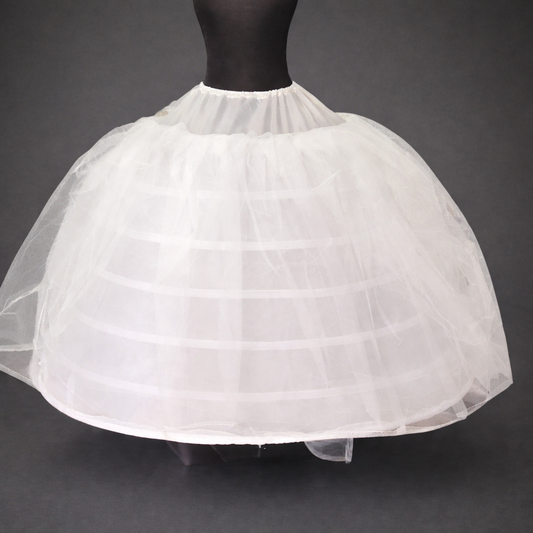 Elegant girl evening gown from CALLAcollection with seven hoop accents, suitable for formal occasions.