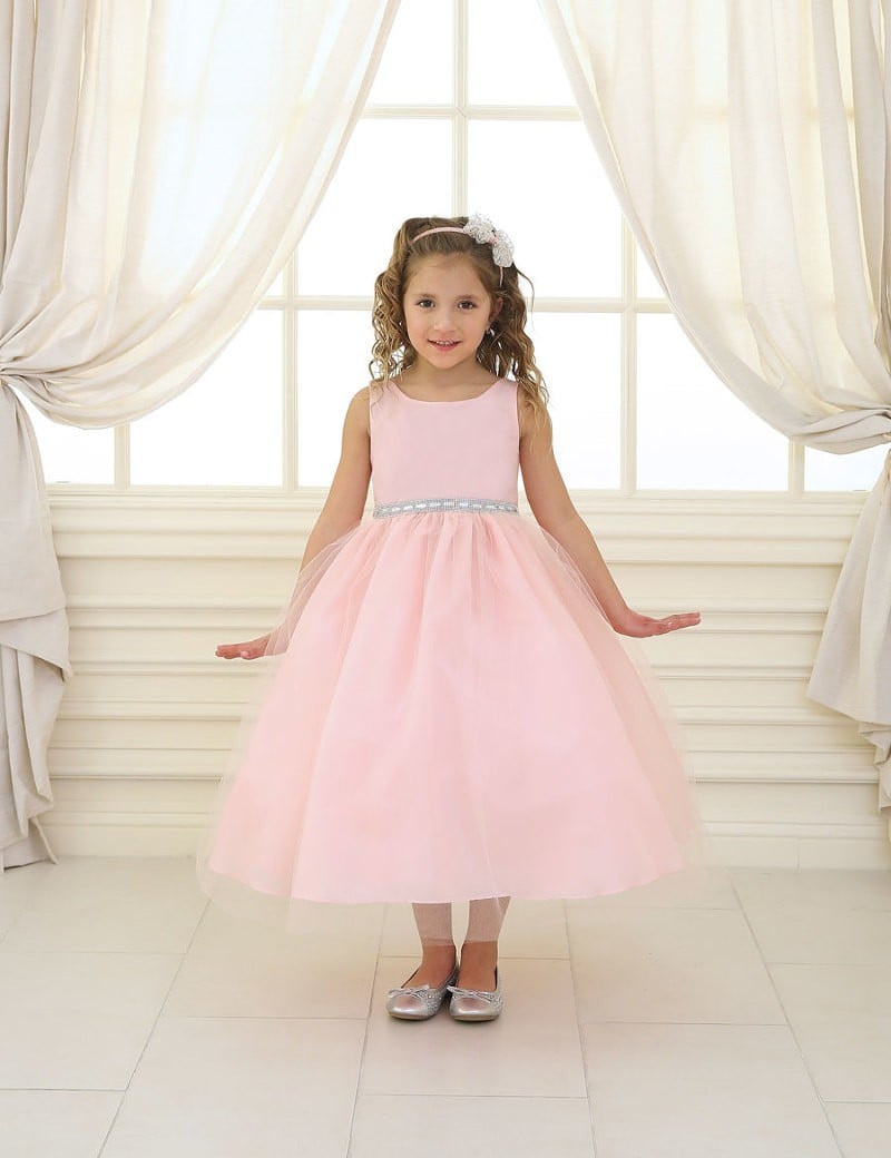 Sleeveless gown Calla Collection D-754 featuring floral lace embroidery