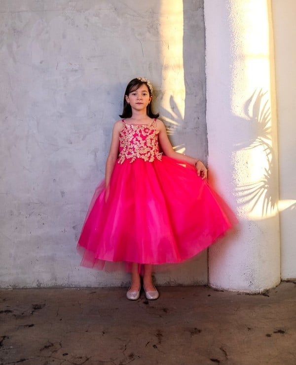 Calla Collection D-778-Big youth gown highlighting the delicate balance of classic elegance and modern charm