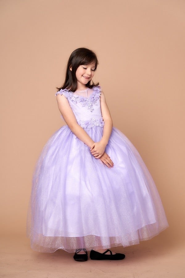 Fully lined youth presentation gown Calla Collection D-816 built with a smooth anti-static inner comfort layer.