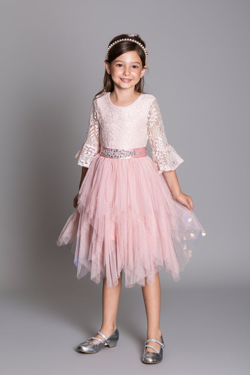 Calla Collection D-708 special occasion formal gown featuring a classic fluffy tutu skirt design