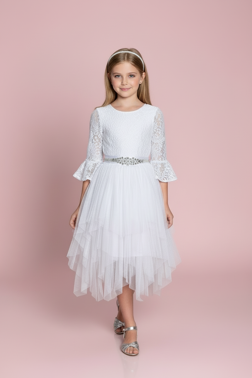 Delicate hand-placed flower detailing adding texture and timeless style to the Calla Collection D-708 bodice