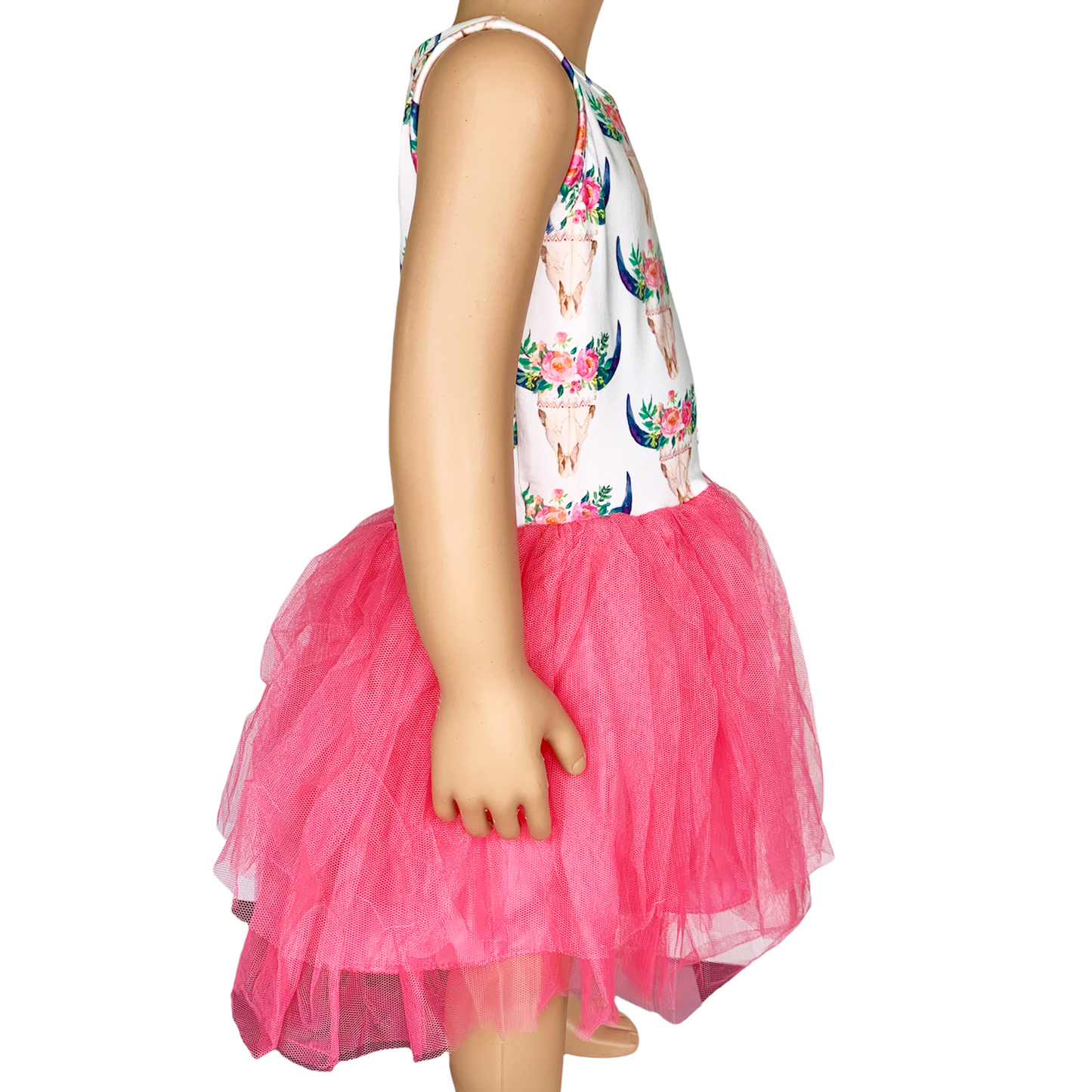 Girls South Western Pink Rose PinkTulle Party Dress Fit and Flare