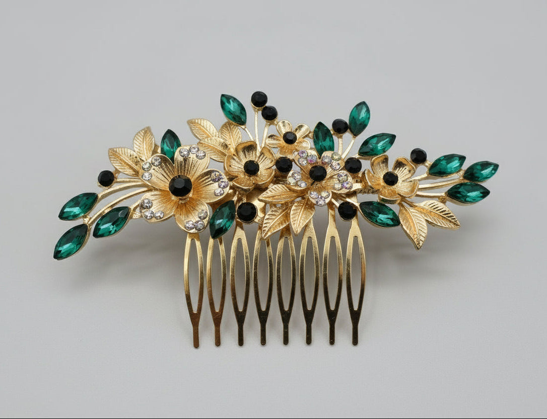 Calla Collection Hair Comb TR-0837 Stunning Elegant Rhinestone Hair Comb
