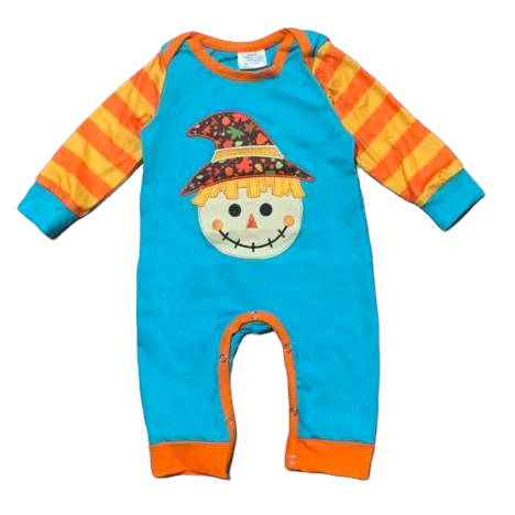 Autumn Scarecrow Long Sleeve Infant Baby Boys Unisex Romper