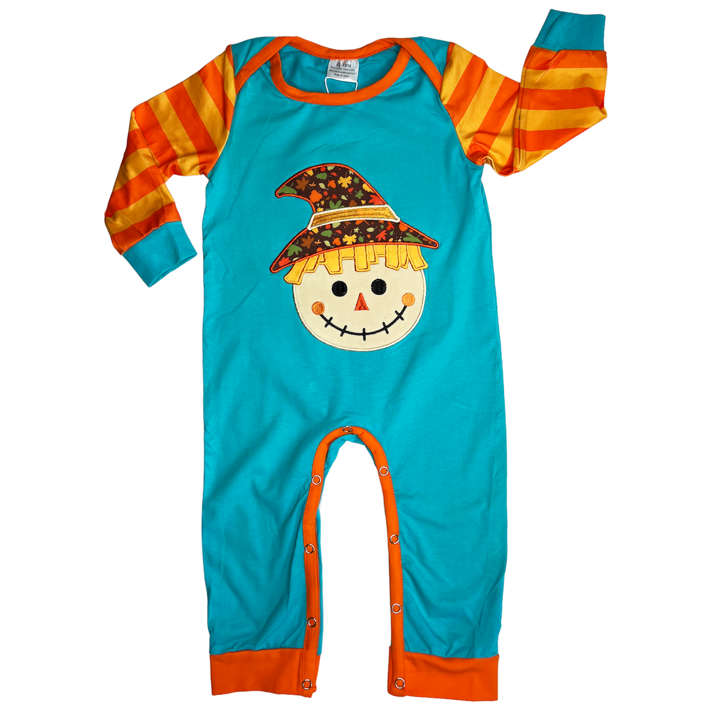 Autumn Scarecrow Long Sleeve Infant Baby Boys Unisex Romper