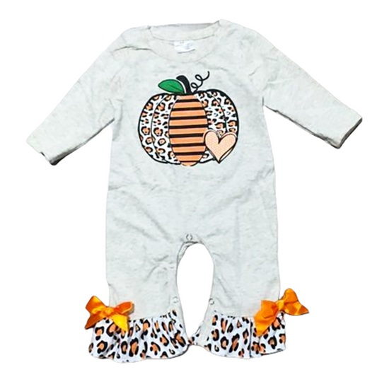 Baby Girls Thanksgiving Autumn Orange Pumpkin Romper