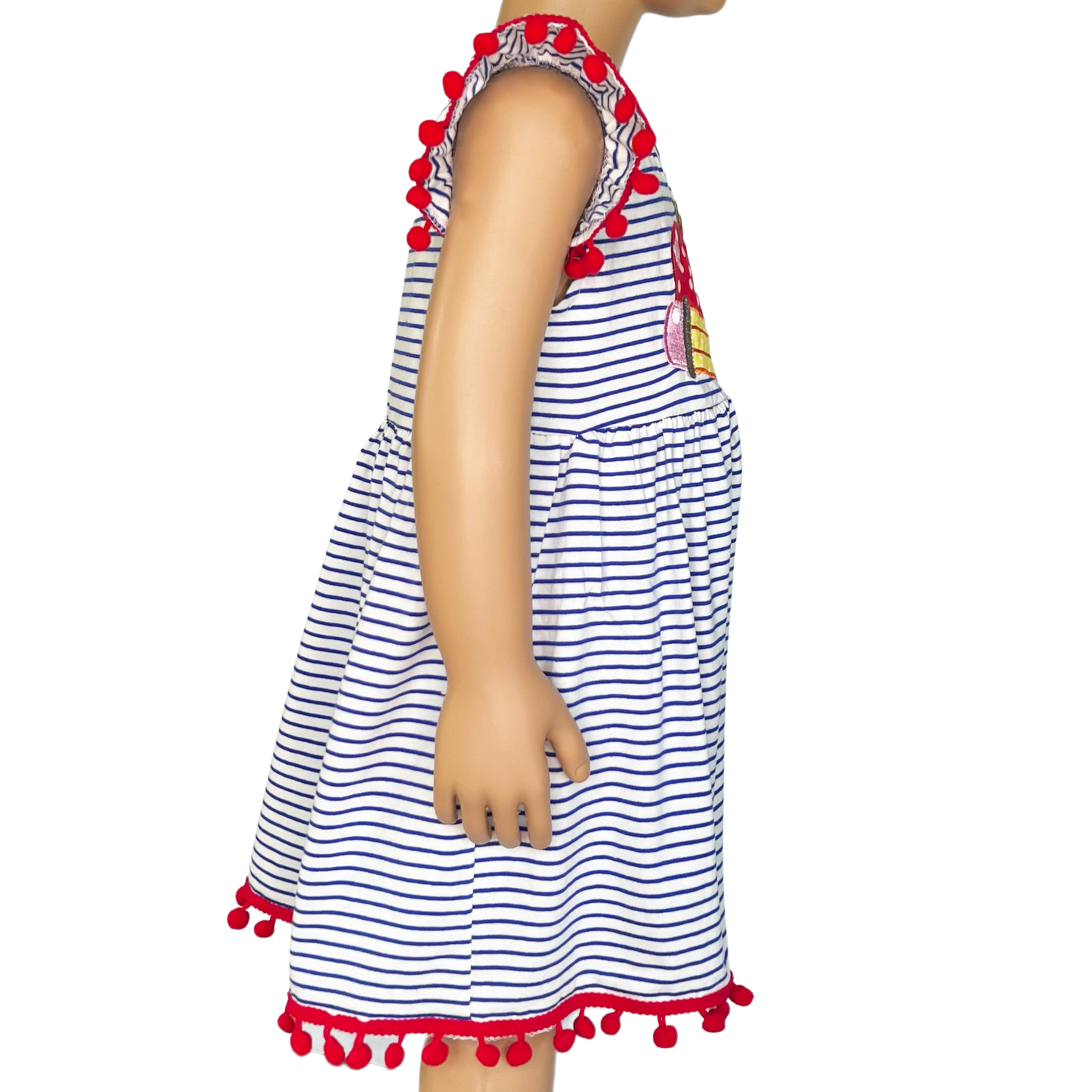 Girls Back to School Dress with Apple and Pencil applique