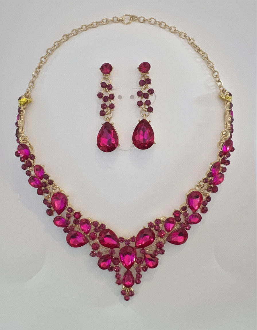 Calla Collection TR-364 Versatile Timeless Rhinestone Necklace Set