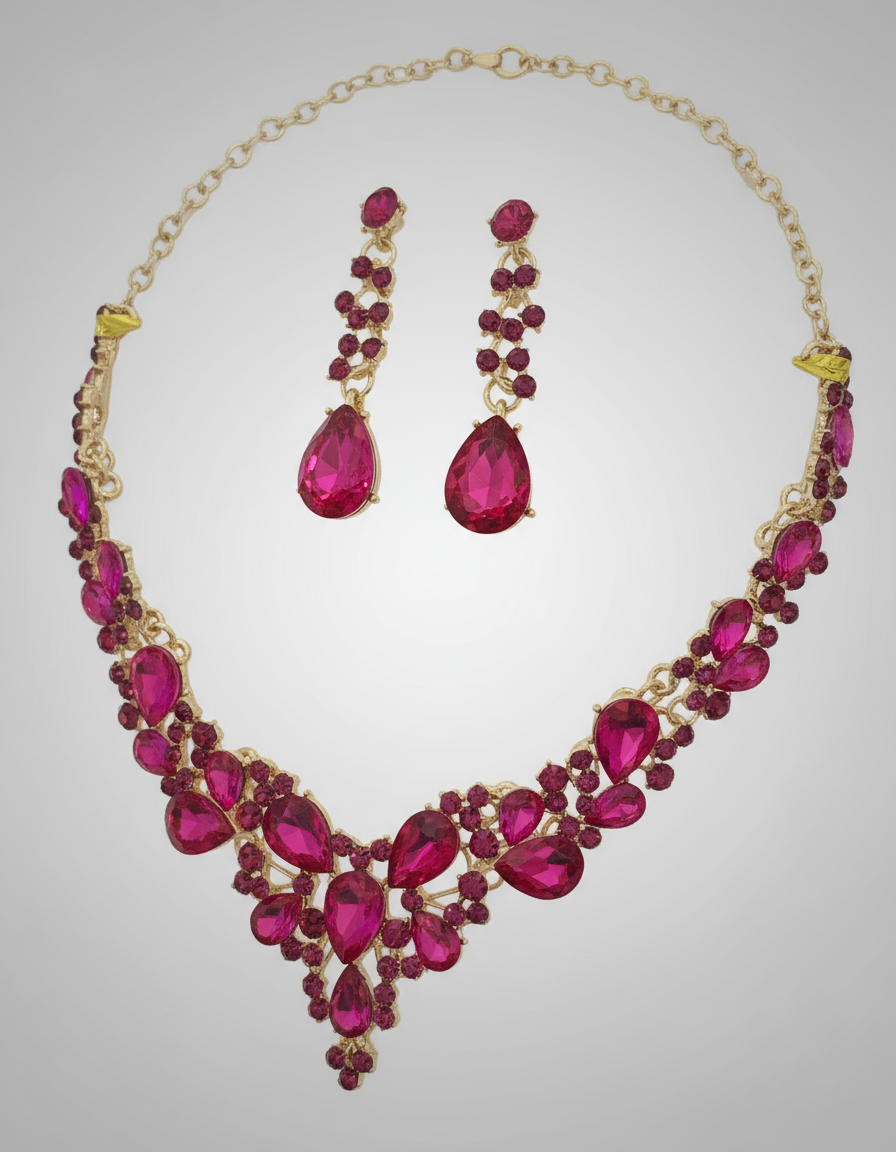 Calla Collection TR-364 Versatile Timeless Rhinestone Necklace Set