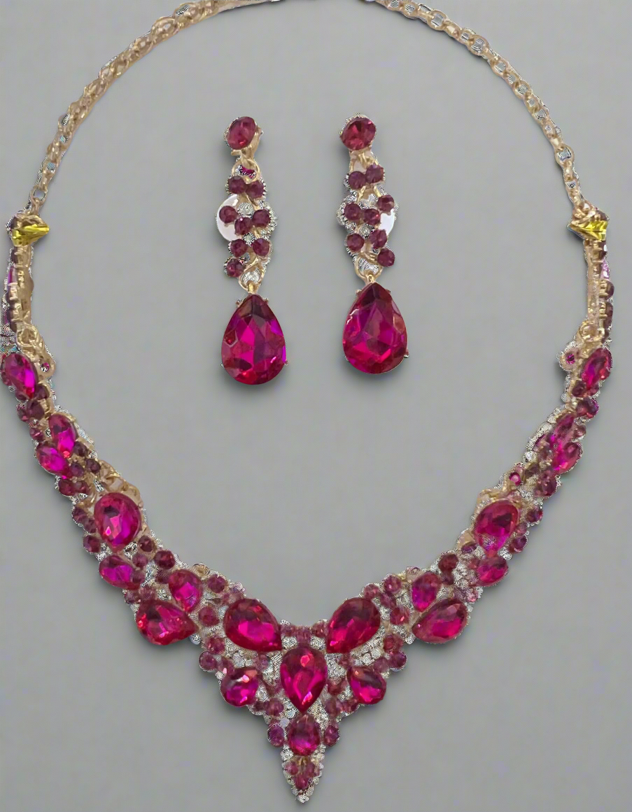 Calla Collection TR-364 Versatile Timeless Rhinestone Necklace Set
