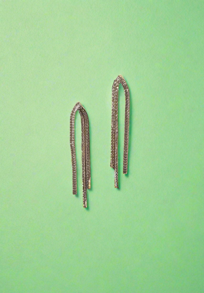 Calla Collection TR-11024 earrings featuring elegant gold hoops with intricate floral detailing.