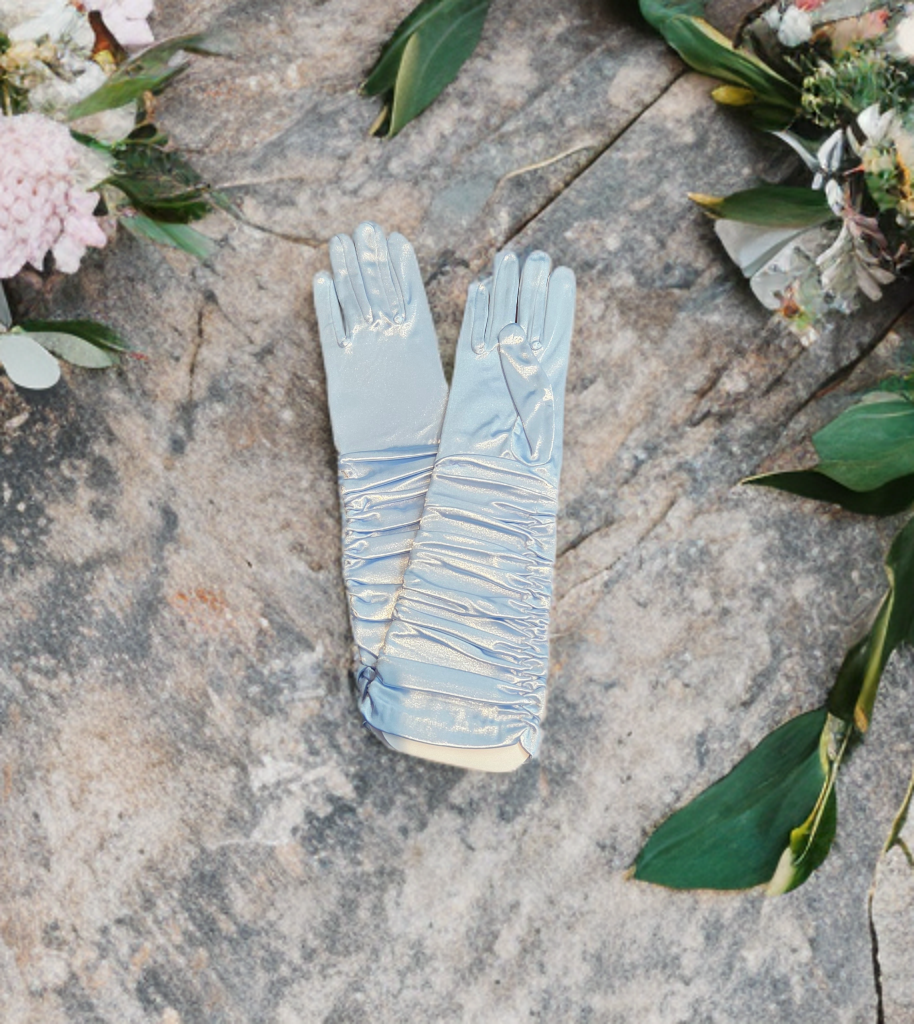 Light blue gloves from Calla Collection GL-479, stylish accessory with a comfortable fit, displayed on a white background.