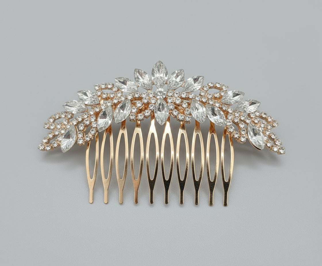 Calla Collection Hair Comb TR-41144 Luxurious Timeless Rhinestone Hair Comb
