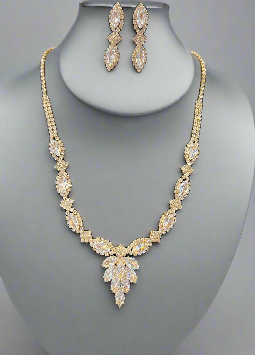 Calla Collection TR-22139 Exclusive Cubic Zirconia Necklace & Earring Set