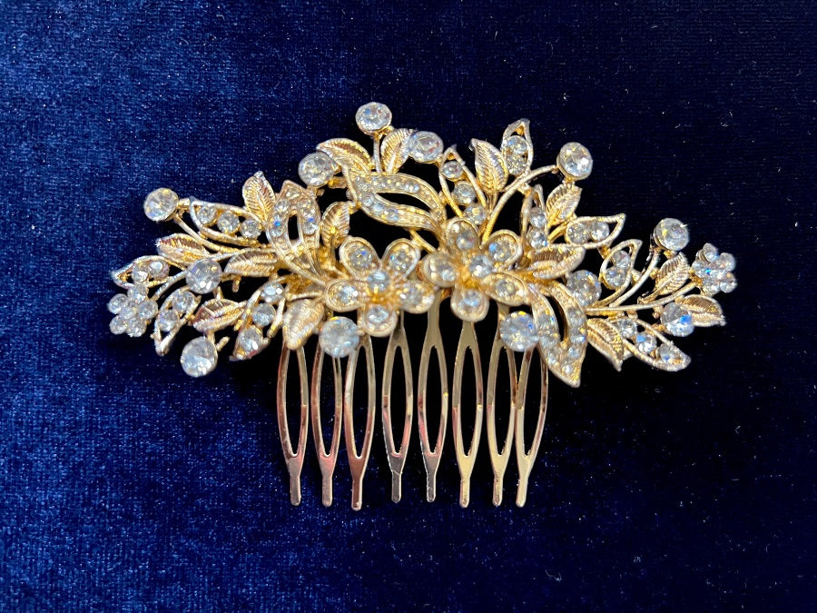 Calla Collection Hair Comb TR-40880 Secure Grip Glamour Rhinestone Hair Comb