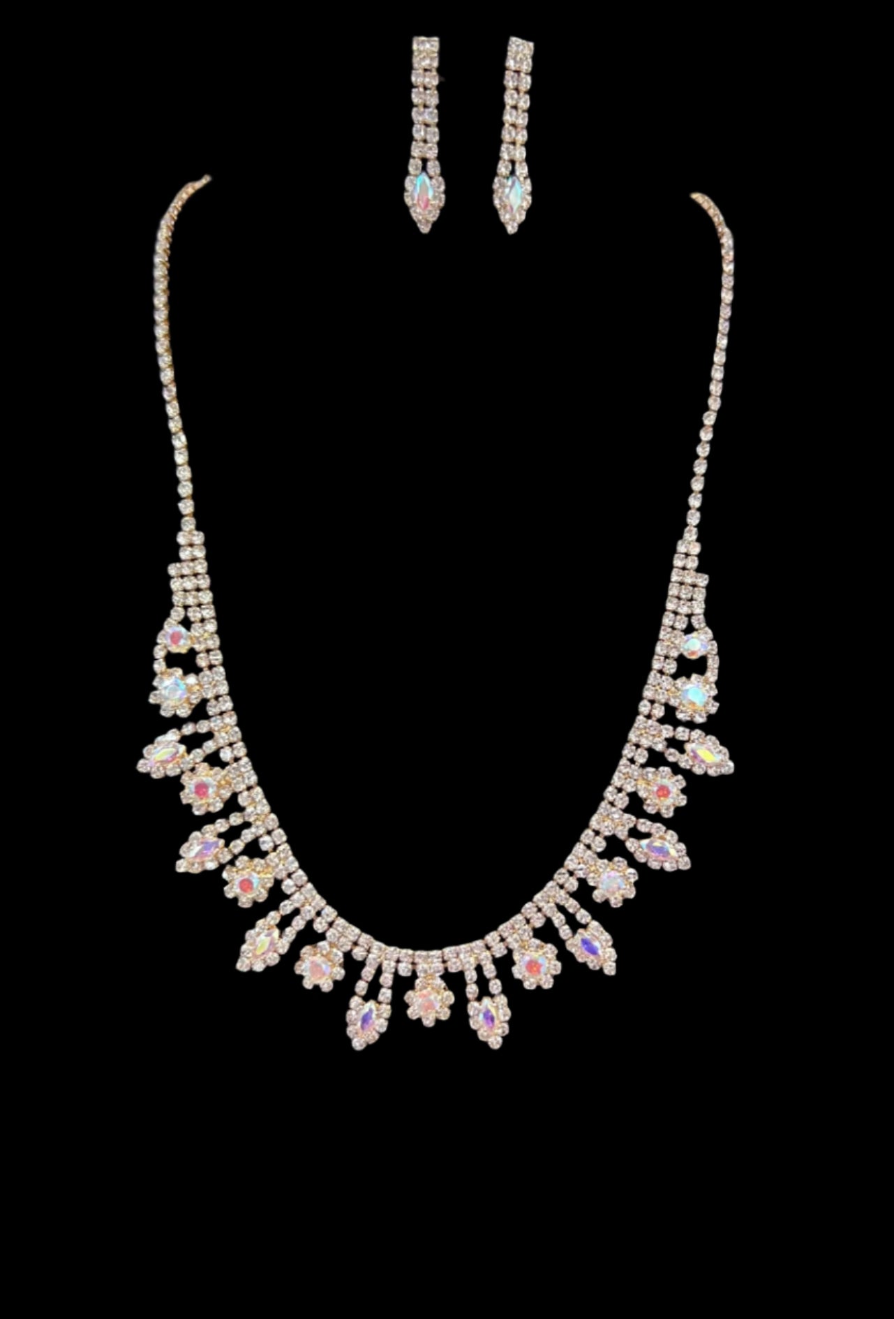Calla Collection TR-22102 Sparkling Statement Rhinestone Necklace Set