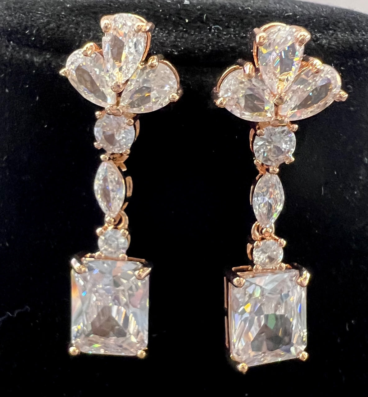 Calla Collection Earrings TR-11071 Stunning Cubic Zirconia CZ Dangle Earrings