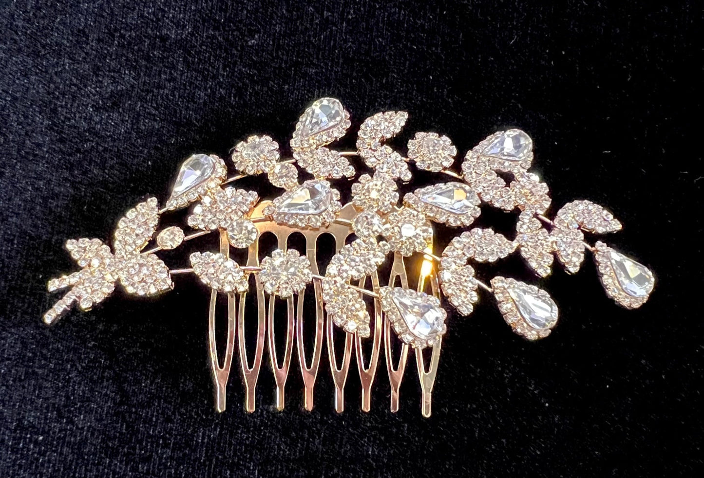 Calla Collection Hair Comb TR-41157 Secure Hold Elegant Rhinestone Hair Comb