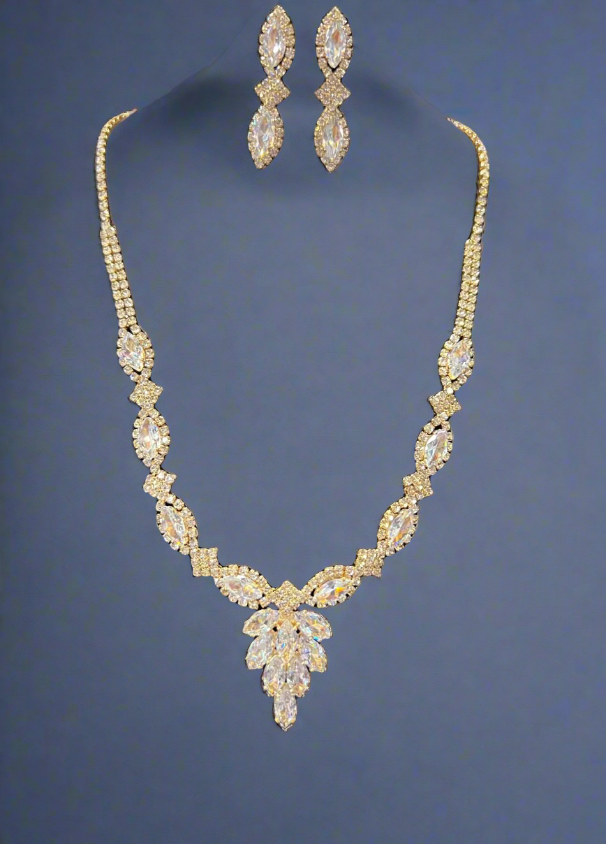 Calla Collection TR-22139 Exclusive Cubic Zirconia Necklace & Earring Set