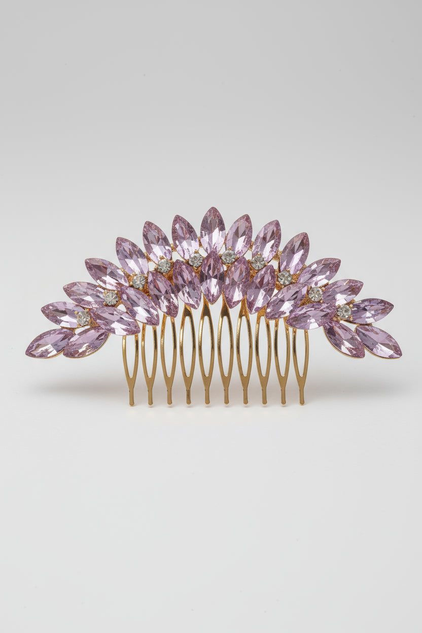 Calla Collection Hair Comb TR-41140 Elegant Special Occasion Rhinestone Hair Comb