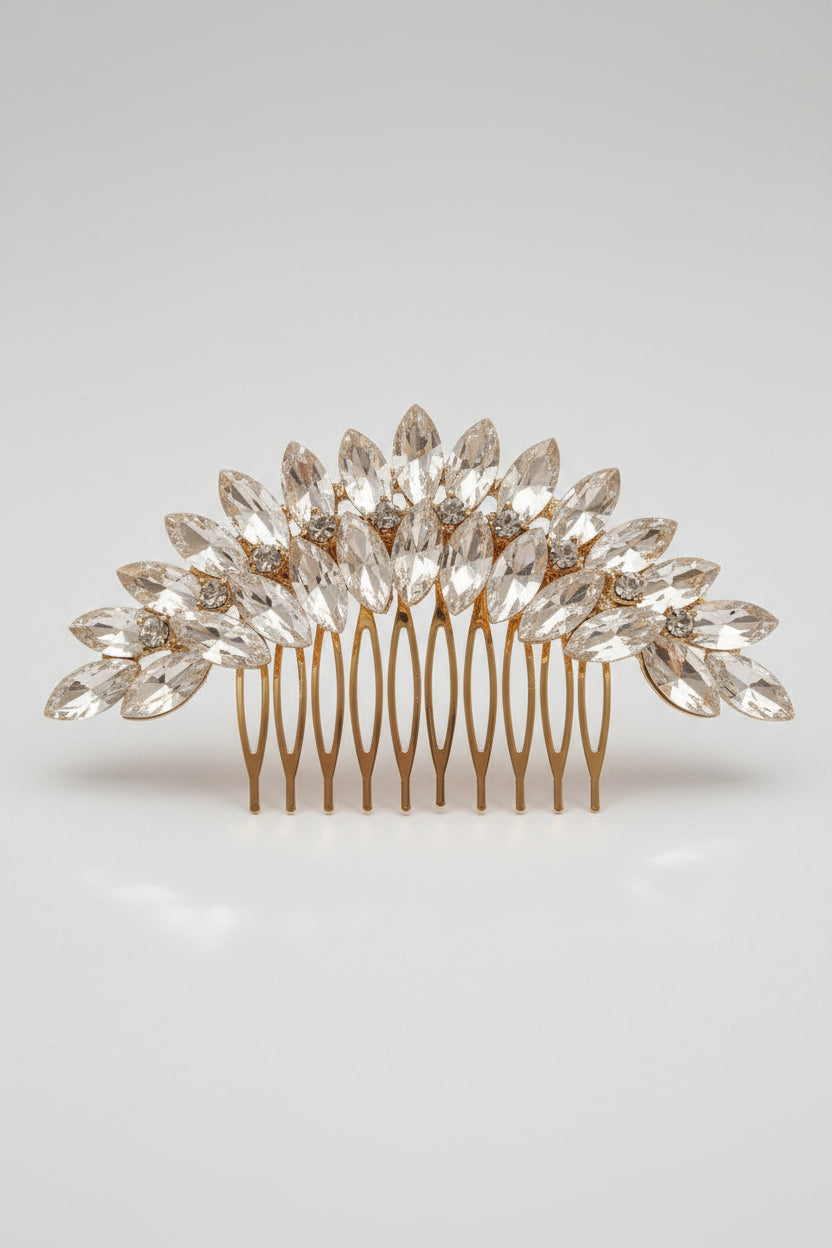 Calla Collection Hair Comb TR-41140 Elegant Special Occasion Rhinestone Hair Comb