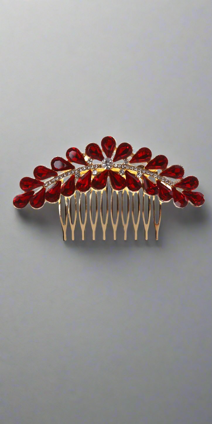 Calla Collection Hair Comb TR-41140 Elegant Special Occasion Rhinestone Hair Comb