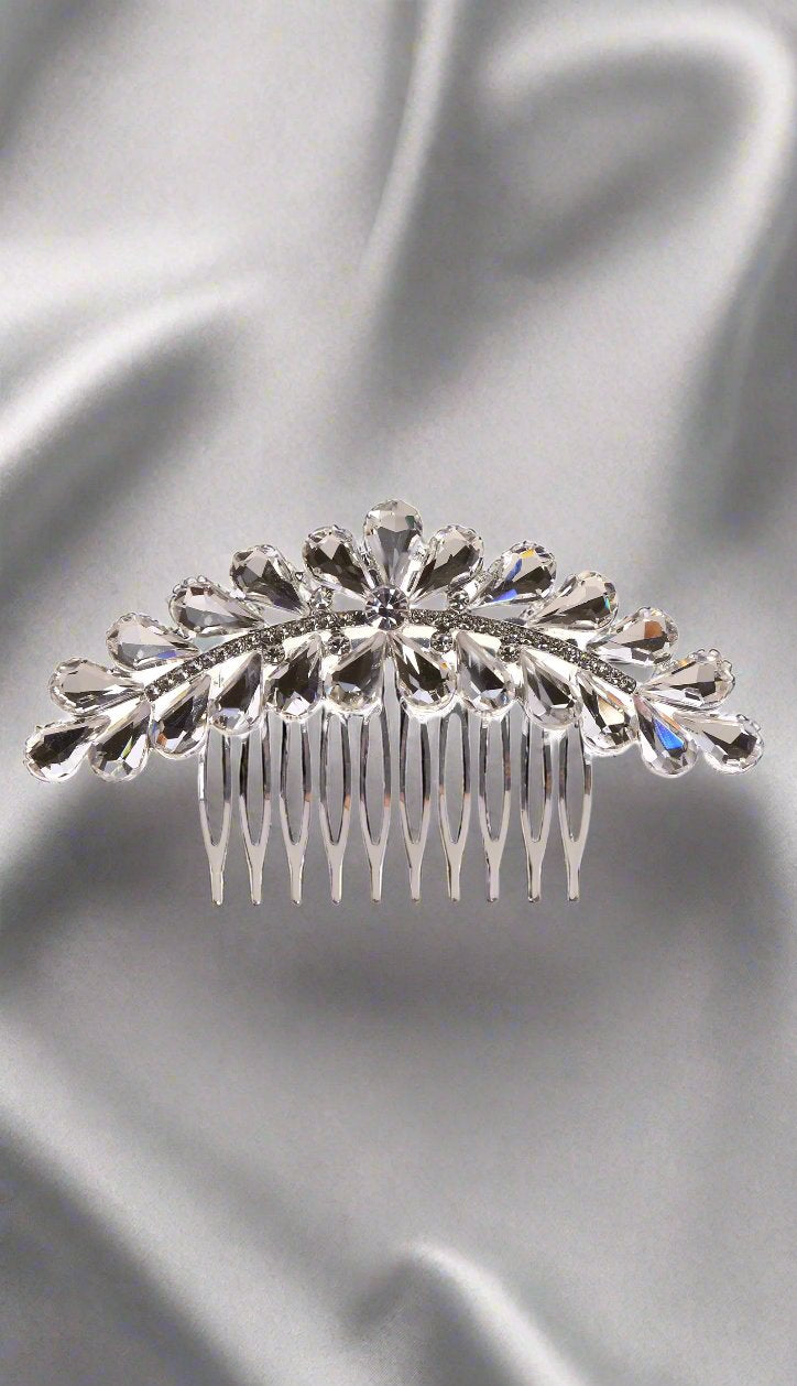 Calla Collection Hair Comb TR-41140 Elegant Special Occasion Rhinestone Hair Comb