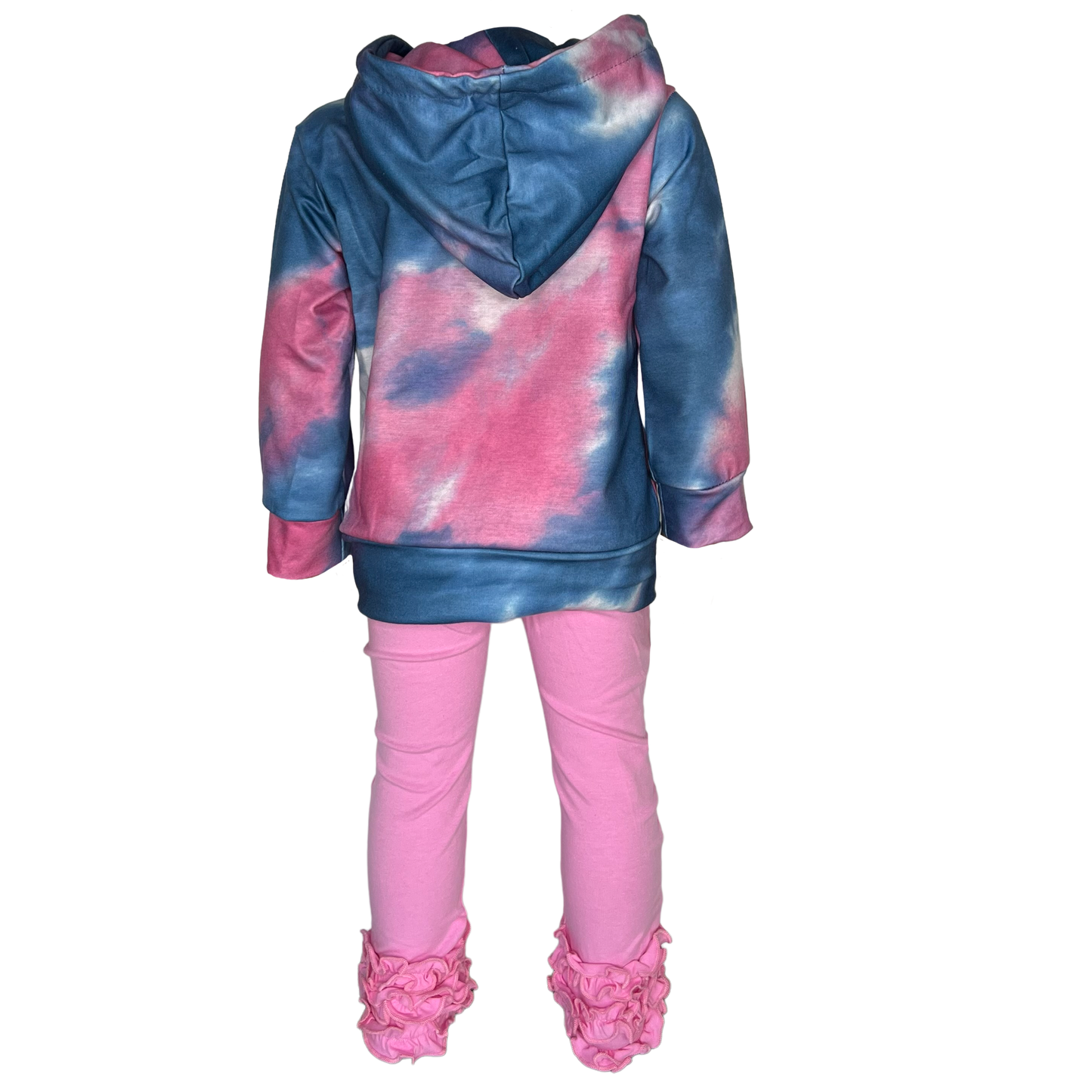 Girls Blue & Pink Pull over Tie Dye Hoodie Sweatshirt Jacket