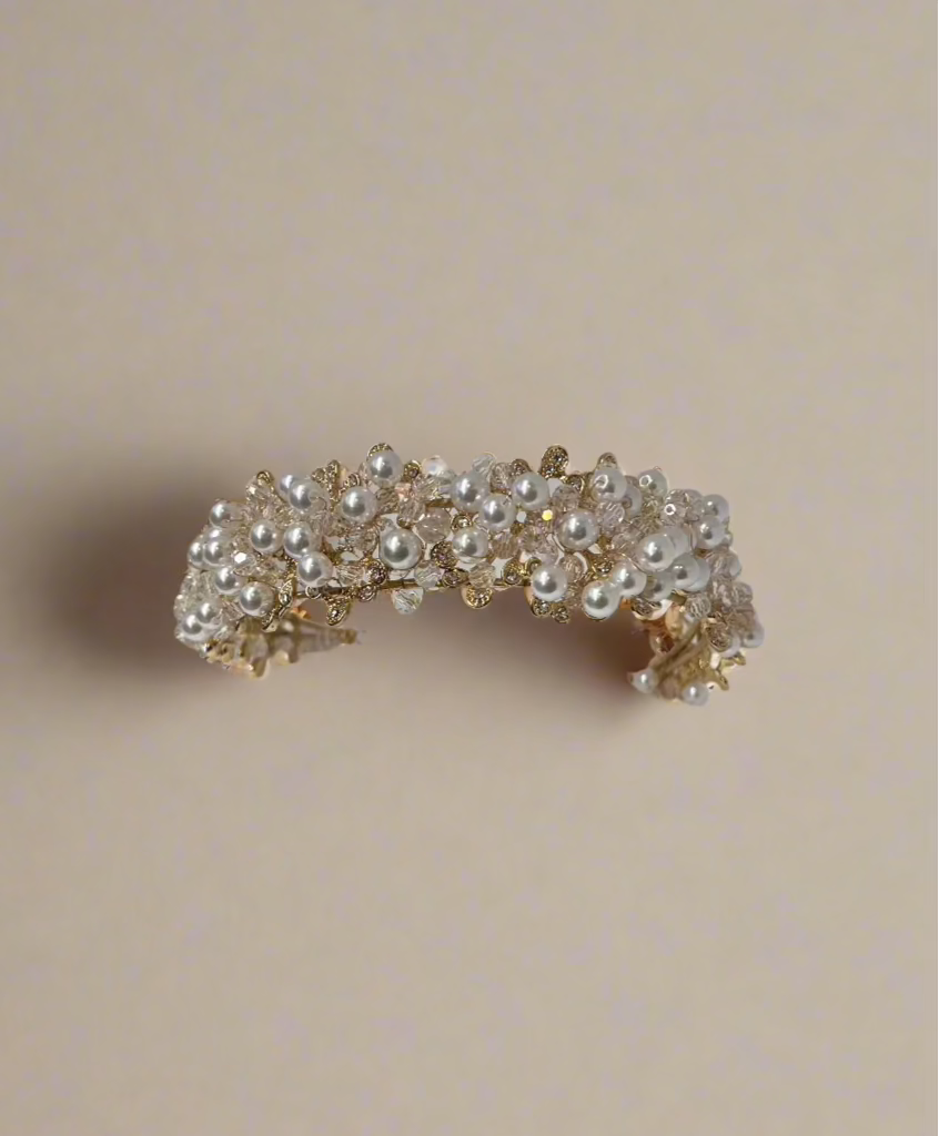 Calla Collection Headband TR-41066 Stylish Elegant Pearl Crown