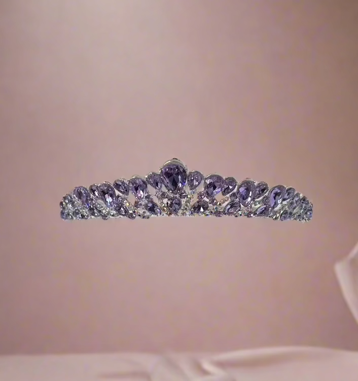 Calla Collection Tiara TR-942 small stone crown with intricate design, professional jewelry piece for special occasions