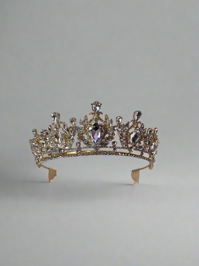 Calla Collection Tiara TR-40987 Regal Intricate Detail Crown