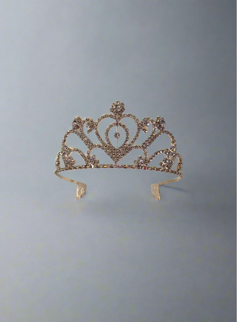 Calla Collection Tiara TR-896 Elegant Center Heart Glamour Crown