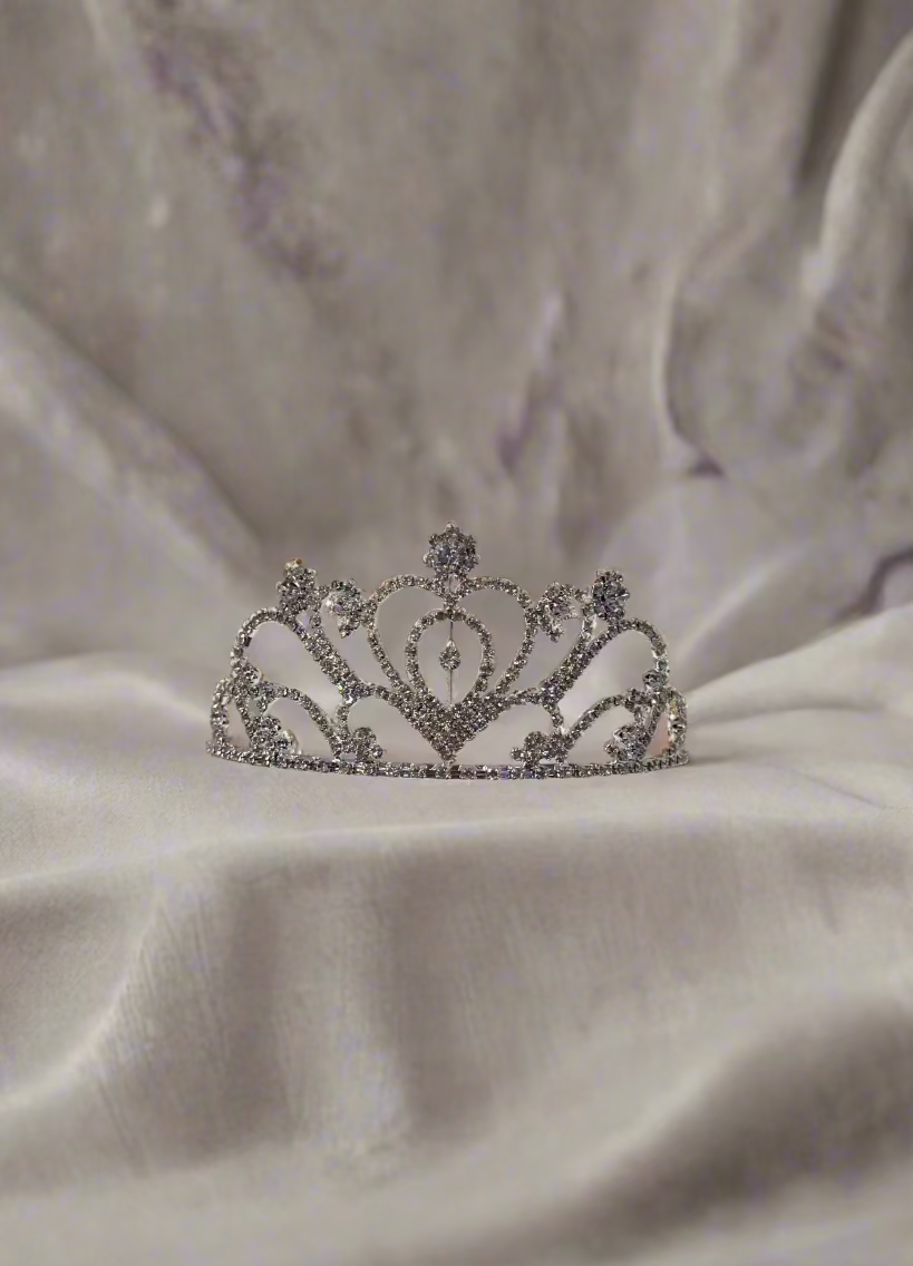 Calla Collection Tiara TR-896 Elegant Center Heart Glamour Crown