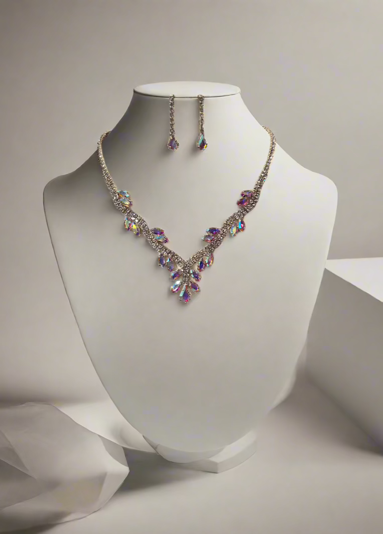 Elegant Calla Collection TR-3258 necklace featuring a delicate chain and intricate pendant design.