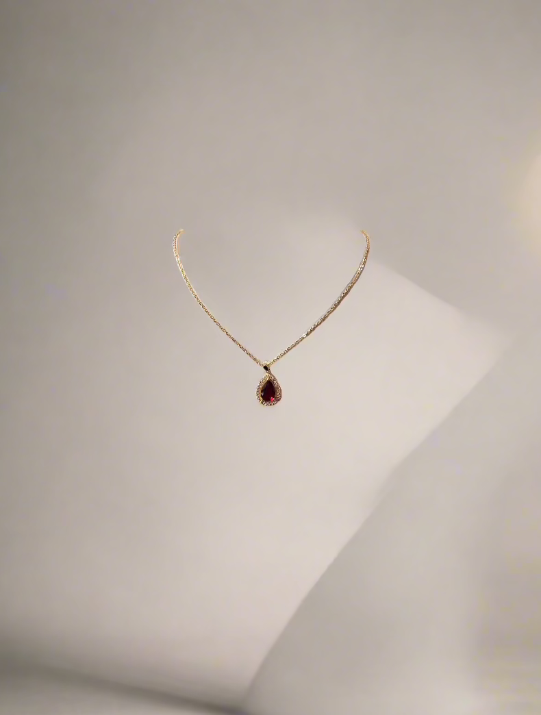 Calla Collection TR-20754 Teardrop Cubic Zirconia Pendant Necklace Set