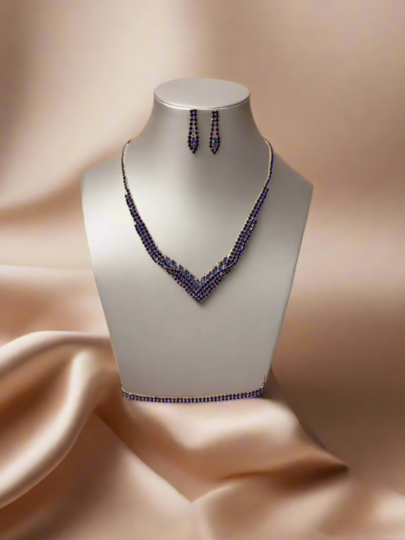 Calla Collection TR-015 Timeless Rhinestone Necklace, Earring & Bracelet Set