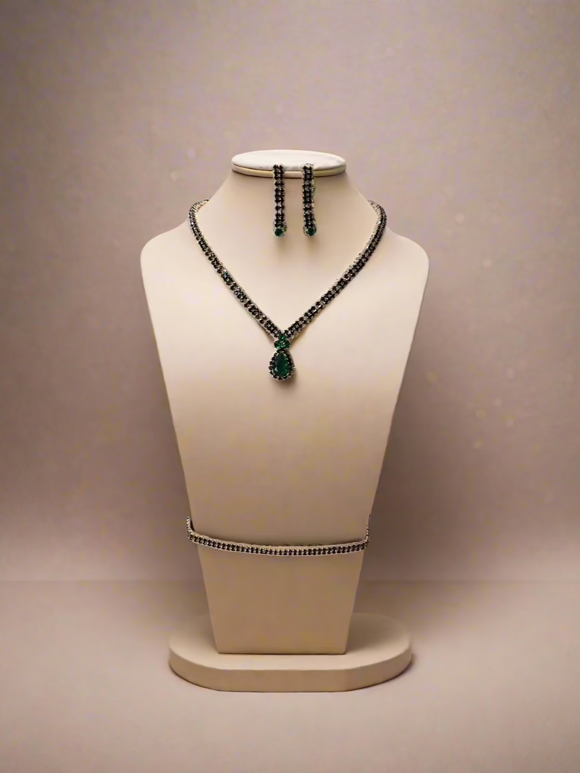 Calla Collection TR-014 Complete Statement Necklace, Earring & Bracelet Set