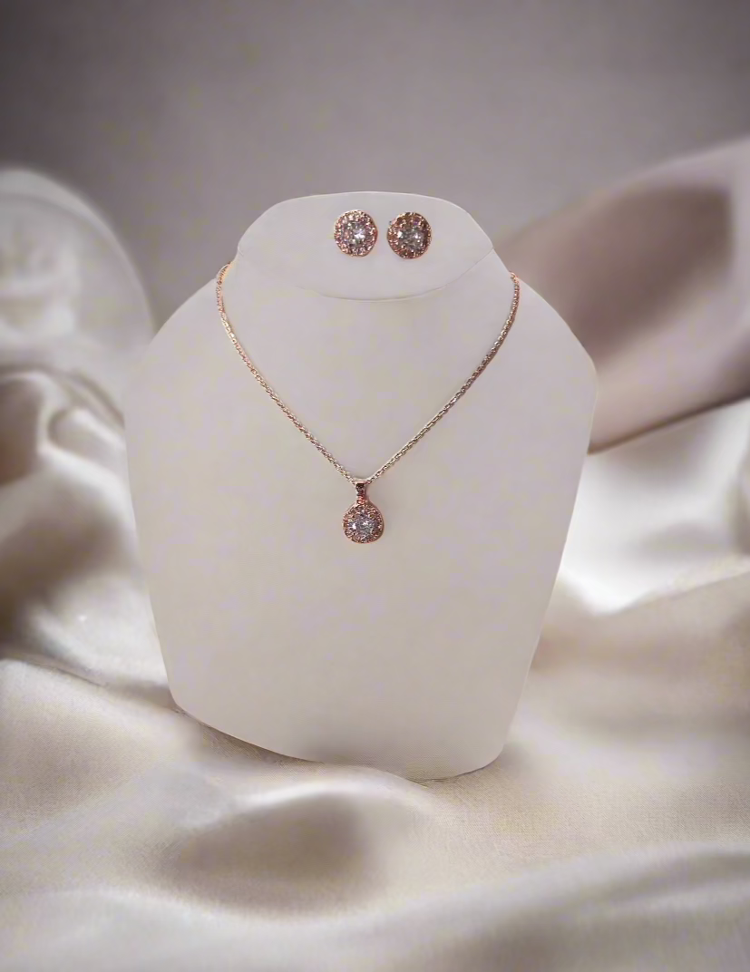 Calla Collection TR-22289 High-Quality Cubic Zirconia Stone Necklace Set