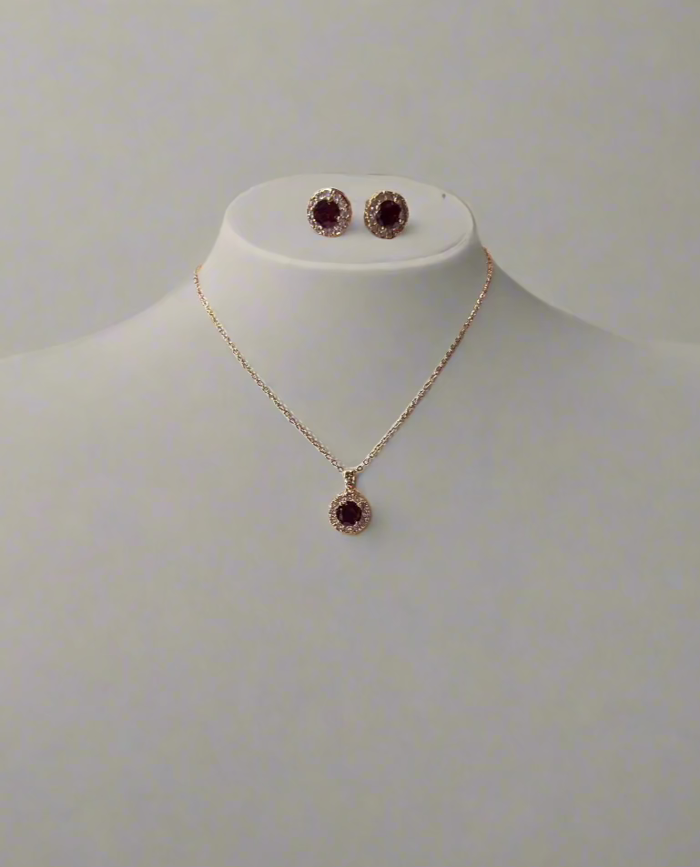 Calla Collection TR-22289 High-Quality Cubic Zirconia Stone Necklace Set