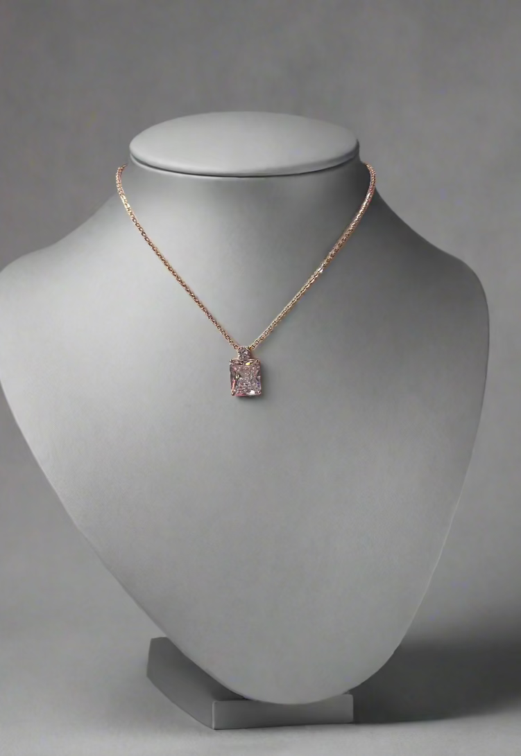 Calla Collection TR-22243 Unique Square Stone Pendant Necklace Set