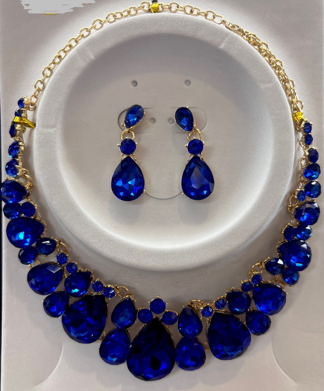 Calla Collection TR-362 Elegant Big Stone Centerpiece Statement Necklace Set