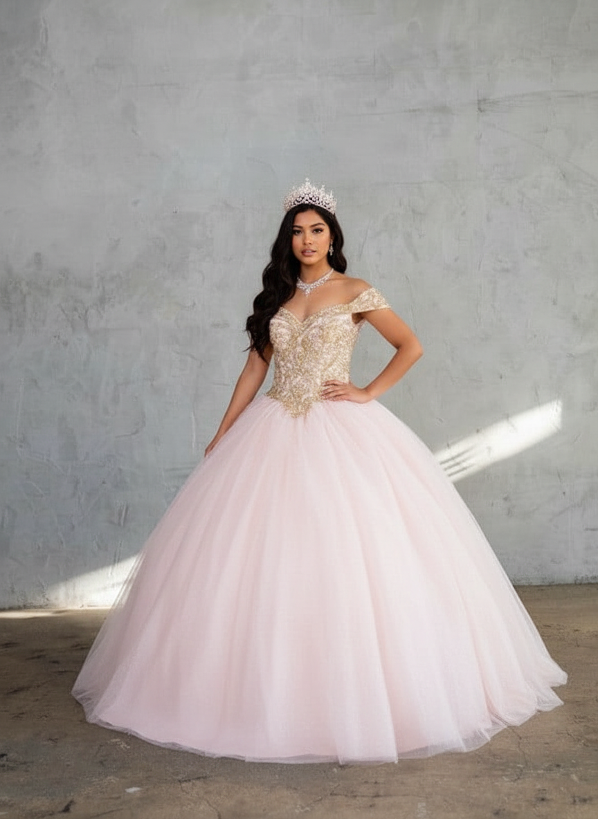 Unique oversized floral lace trim trailing along the entire bottom hemline border of the wide Calla Collection KY-71246 skirt