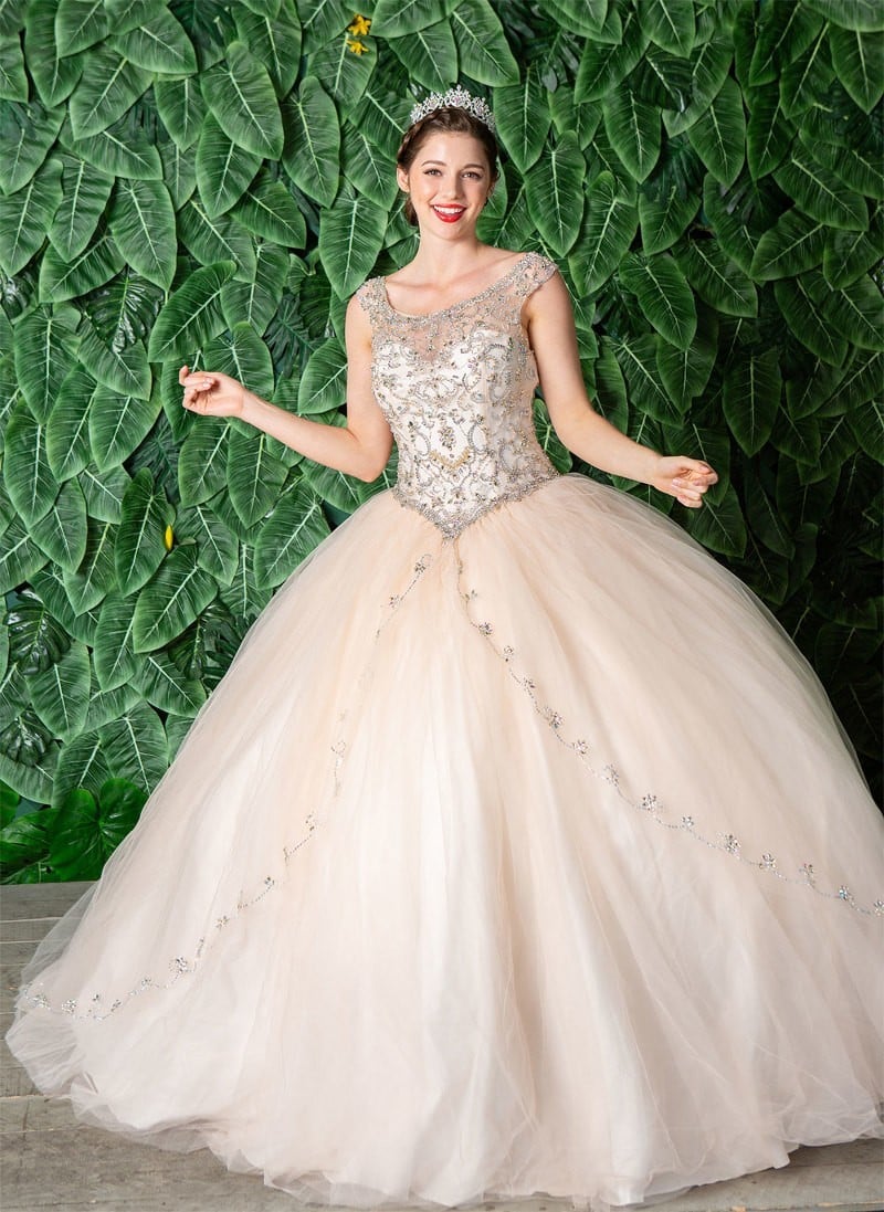 Voluminous floor-length ball gown profile crafted from flowing cascading layers of premium tulle on Calla Collection KY-77621