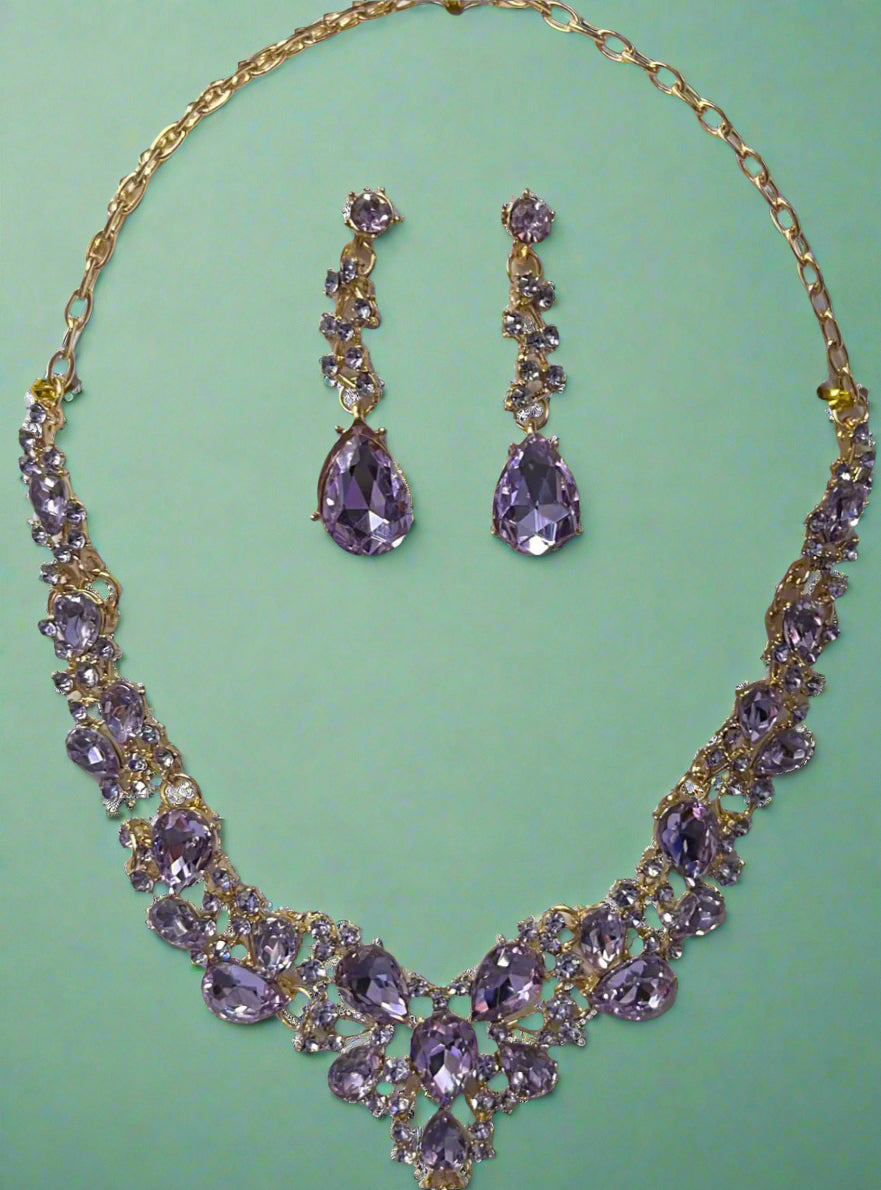 Calla Collection TR-364 Versatile Timeless Rhinestone Necklace Set