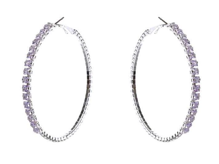 Calla Collection elegant lilac hook earrings with a stylish design, perfect for fashion-forward accessories.